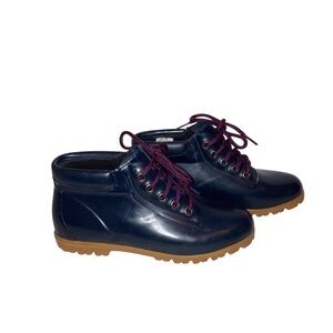 Vintage Lands End Rubber Duck Rain Boots Women’s Ankle High Navy Blue -
Size 7